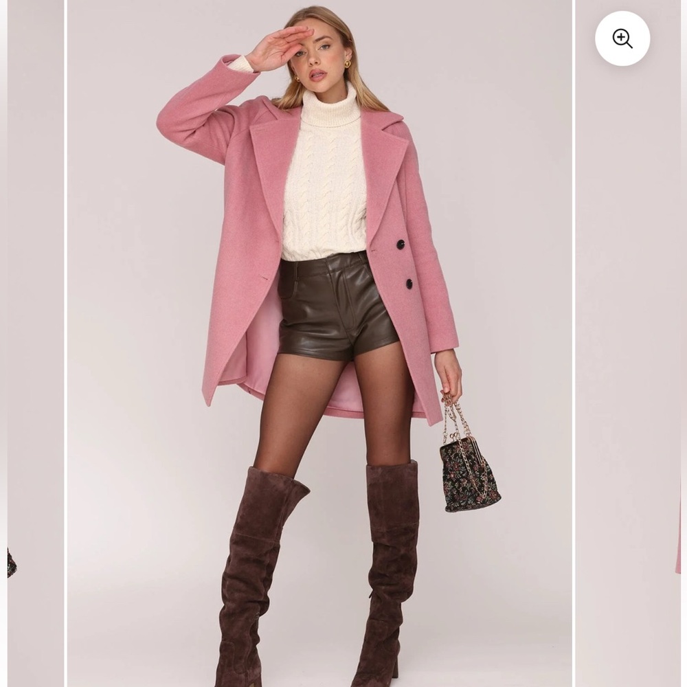 Avec Les Filles Pink Pea Coat - Picture 2 of 6